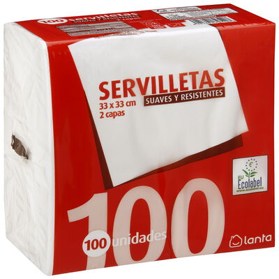 Servilleta suaves y resistentes Lanta 100 unidades 2 capas