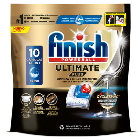 Detergente en pastillas para lavavajillas Finish 10 unidades ultimate plus