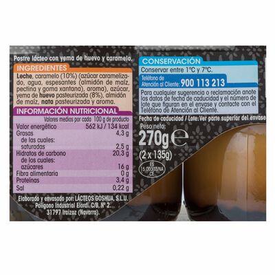 Natillas de huevo Alipende pack 2 con caramelo