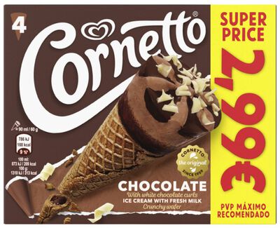 Cornetto Frigo chocolate X4 90ml