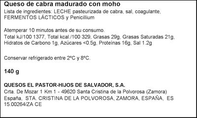 Queso rulo de cabra El Pastor 140g