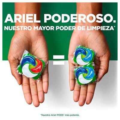 Detergente c&aacute;psulas pods Ariel 14l lavados poderoso