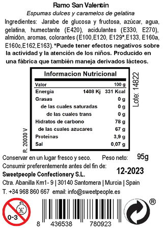 Golosina mini ramo de flores Sweetpeople 95g