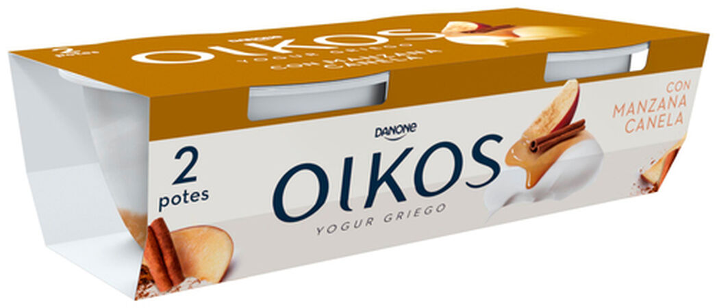 Yogur estilo griego Oikos pack 2 manzana y canela