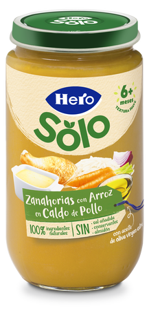 Tarro Hero Solo zanahoria-arroz en caldo 235g