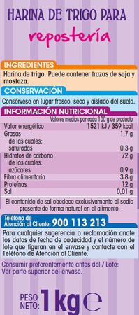 Harina de trigo Alipende 1kg repostería