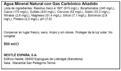 Agua con gas San Pellegrino 50cl