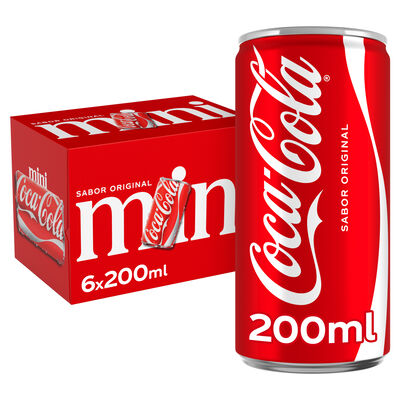 Refresco Coca-Cola Sabor Original mini lata 20cl pack 6