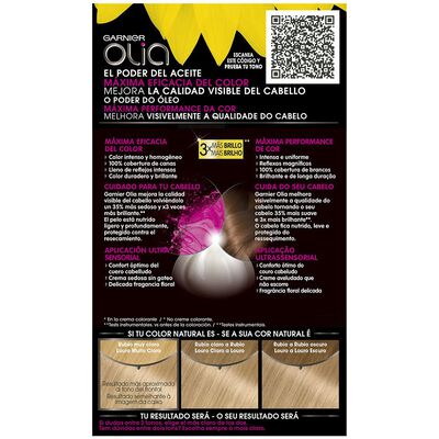Tinte de cabello sin amon&iacute;aco Garnier Olia n&ordm; 9 rubio muy claro