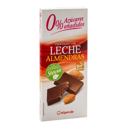 Chocolate con leche sin azúcar añadido con almendras Alipende 150g