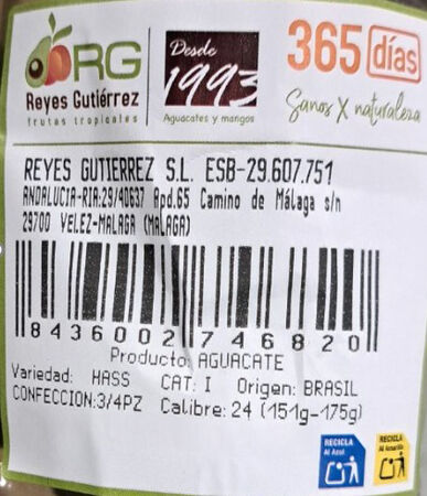 Aguacate bandeja 450g