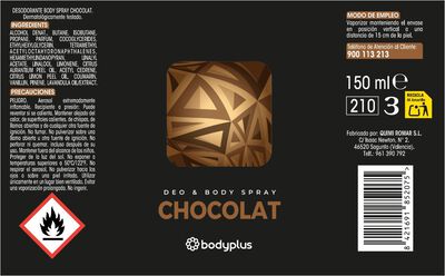 Desodorante spray Bodyplus 150 ml Chocolate