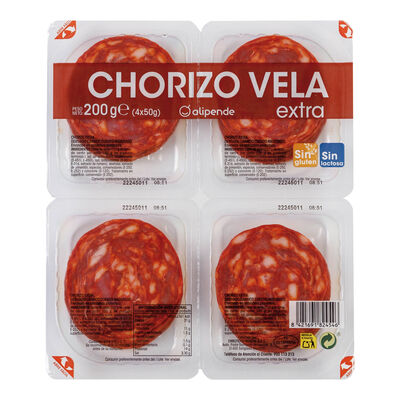 Chorizo de vela en lonchas Alipende pack 4 de 50g