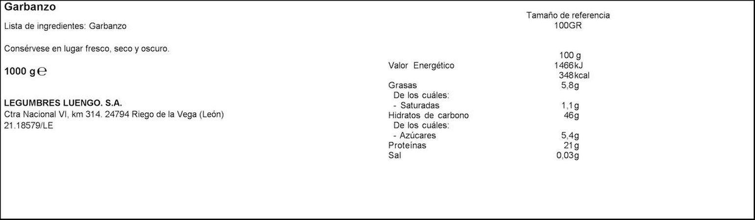 Garbanzo Luengo 1kg