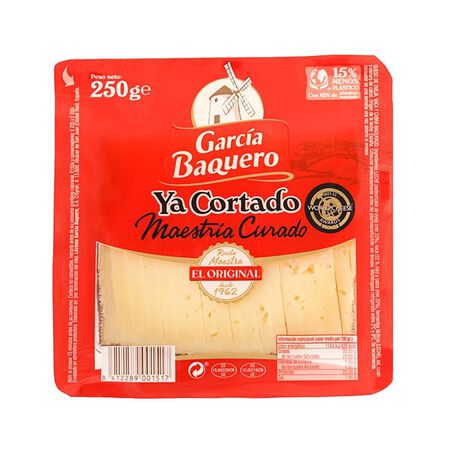 Queso curado ya cortado Maestría García Baquero cuña 250g
