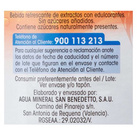 Refresco té Alipende sin azúcar añadido botella 1,5l mango