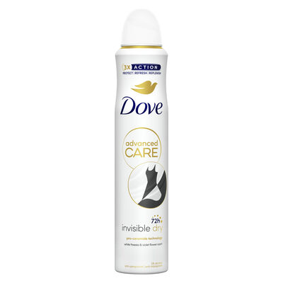 Desodorante en spray advanced care Dove 200ml invisible
