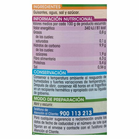 Guisantes muy finos Alipende 250g