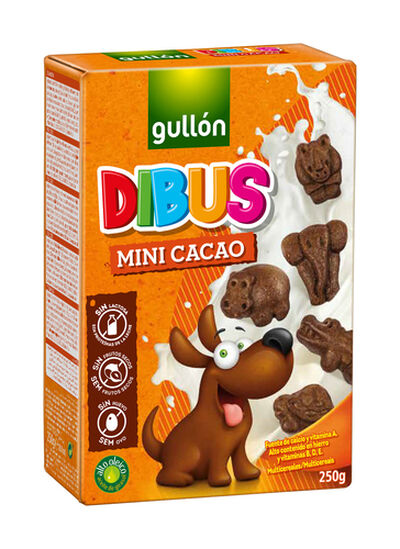 Galleta mini cacao sin lactosa sin huevo Gullón 250g