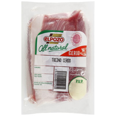 Tocino de lomo de cerdo All Natural ElPozo bandeja 270g aproximadamente
