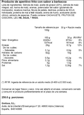 Snack de ma&iacute;z mini Gublins Grefusa 75g