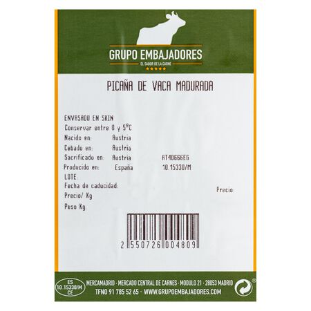Picaña de vaca madurada 400g aproximadamente