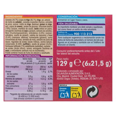 Barritas de cereales Alipende 129g con frutos rojos