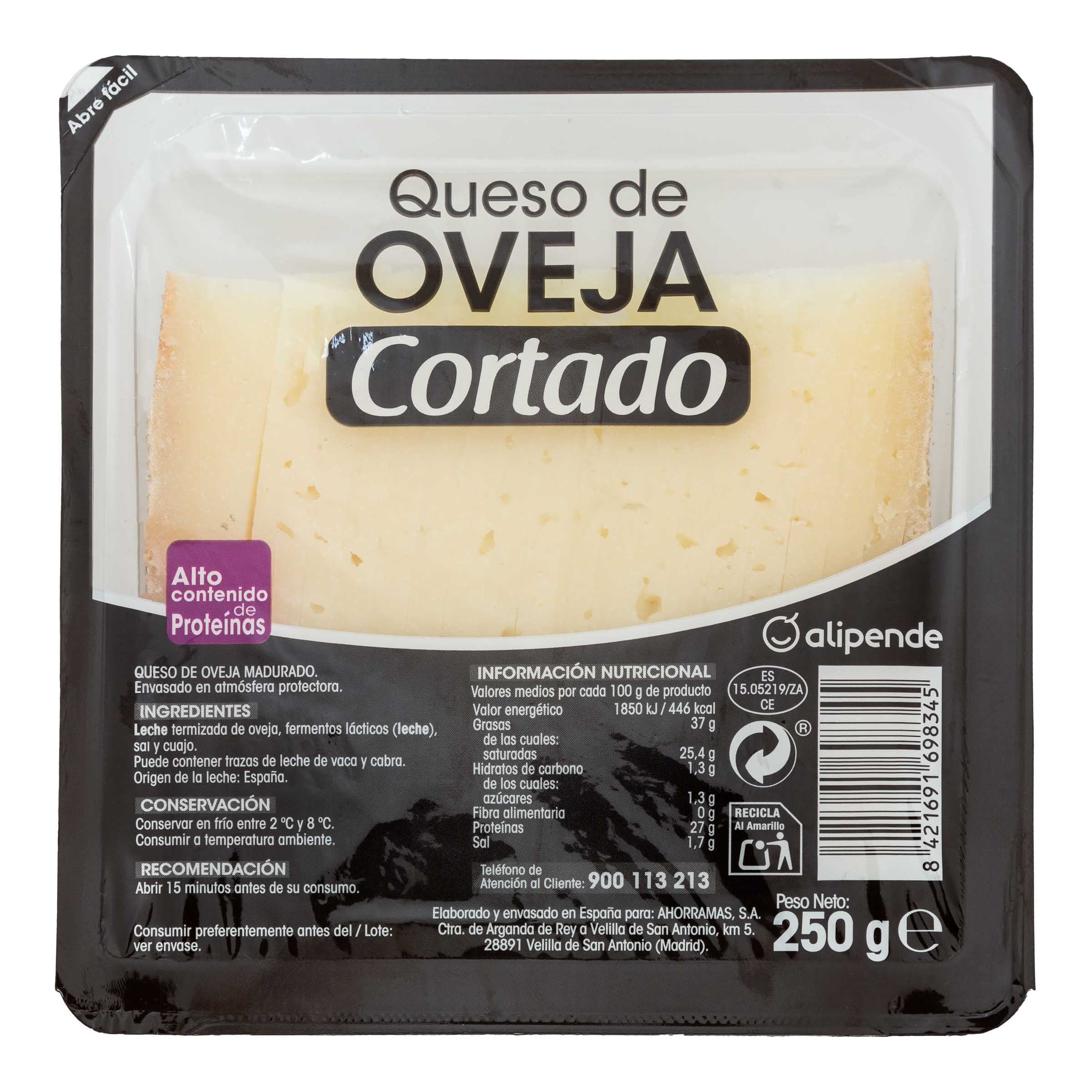 Queso de oveja ya cortado Alipende cuña 250g