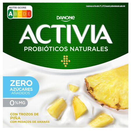 Bífidus probiótico Activia 0% pack 4 piña