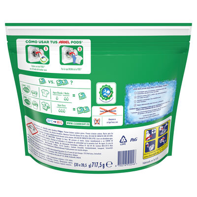 Detergente en c&aacute;psulas Ariel pods 35 lavados original