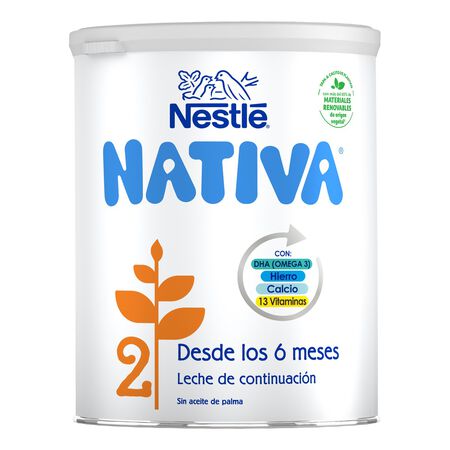 Leche continuación polvo Nativa 2 Nestlé desde 6meses 800g
