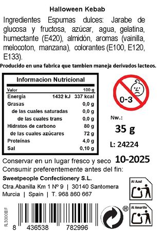 Golosina halloween brocheta Sweetpeople 35g
