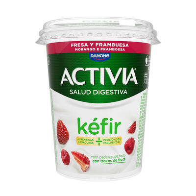 K&eacute;fir activia con sabor a fresa y frambuesa con 380 gramos