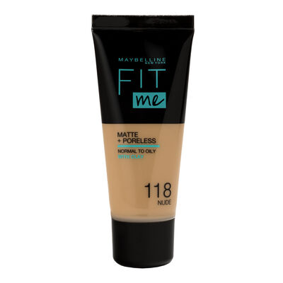 Base de maquillaje Maybelline Fit Me! Matte + Poreless 118