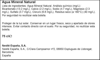 Agua mineral natural Nestl&eacute; Aquarel botella Tap&oacute;n Sport 750ml