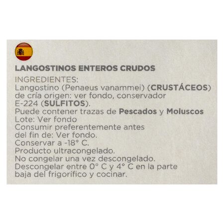 Langostino crudo Pescatrade 900g 27-36 piezas