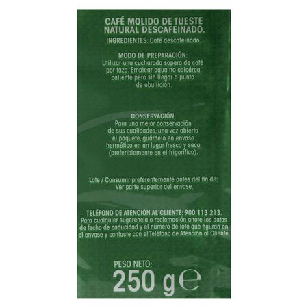 Café molido descafeinado Alipende 250g tueste natural