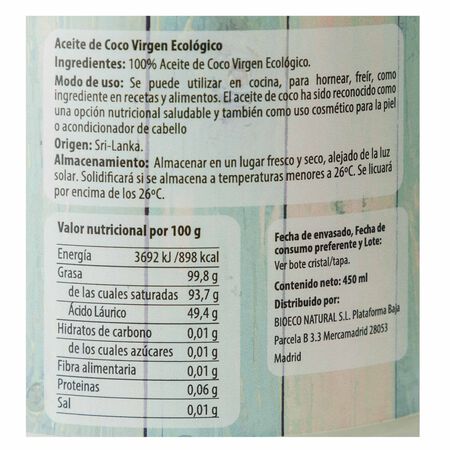 Aceite de coco ecológico isla bonita 450ml