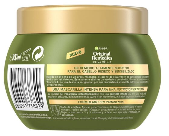 Mascarilla capilar nutritiva Original Remedies 300ml cabello seco