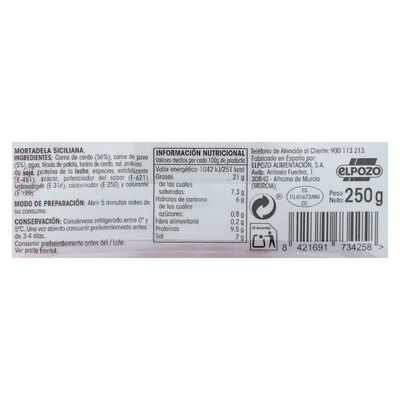 Mortadela siciliana en lonchas Alipende 250g