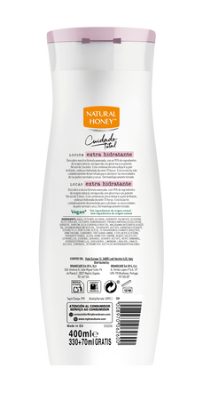 Loci&oacute;n natural honey extra hidratante 330+70 ml