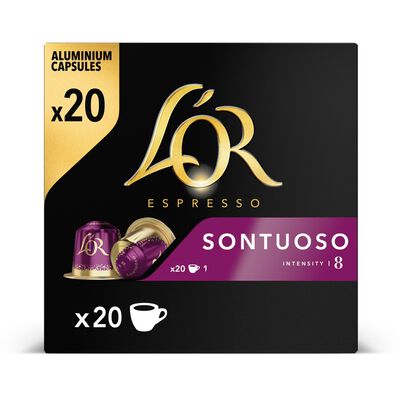 Café espresso sontuoso intensidad 8 L´or 20 cápsulas