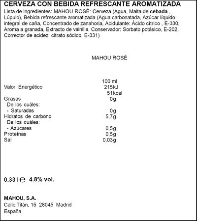 Cerveza Mahou 5 rosé lata 33cl