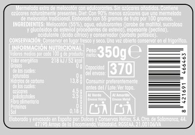 Mermelada diet melocot&oacute;n sin az&uacute;car a&ntilde;adido Alipende 350g
