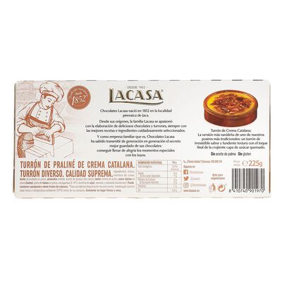 Turrón Lacasa 225g  crema catalana calidad suprema