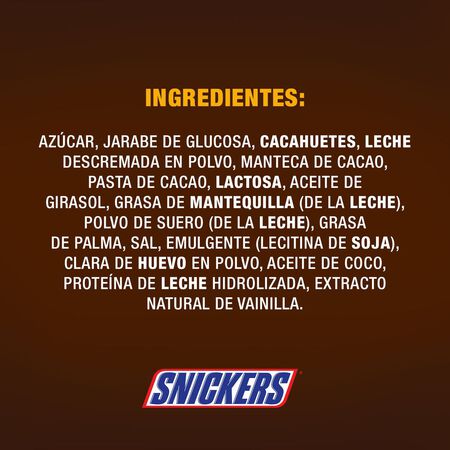 Chocolatina Snickers 3u rellena de crema de cacahuete