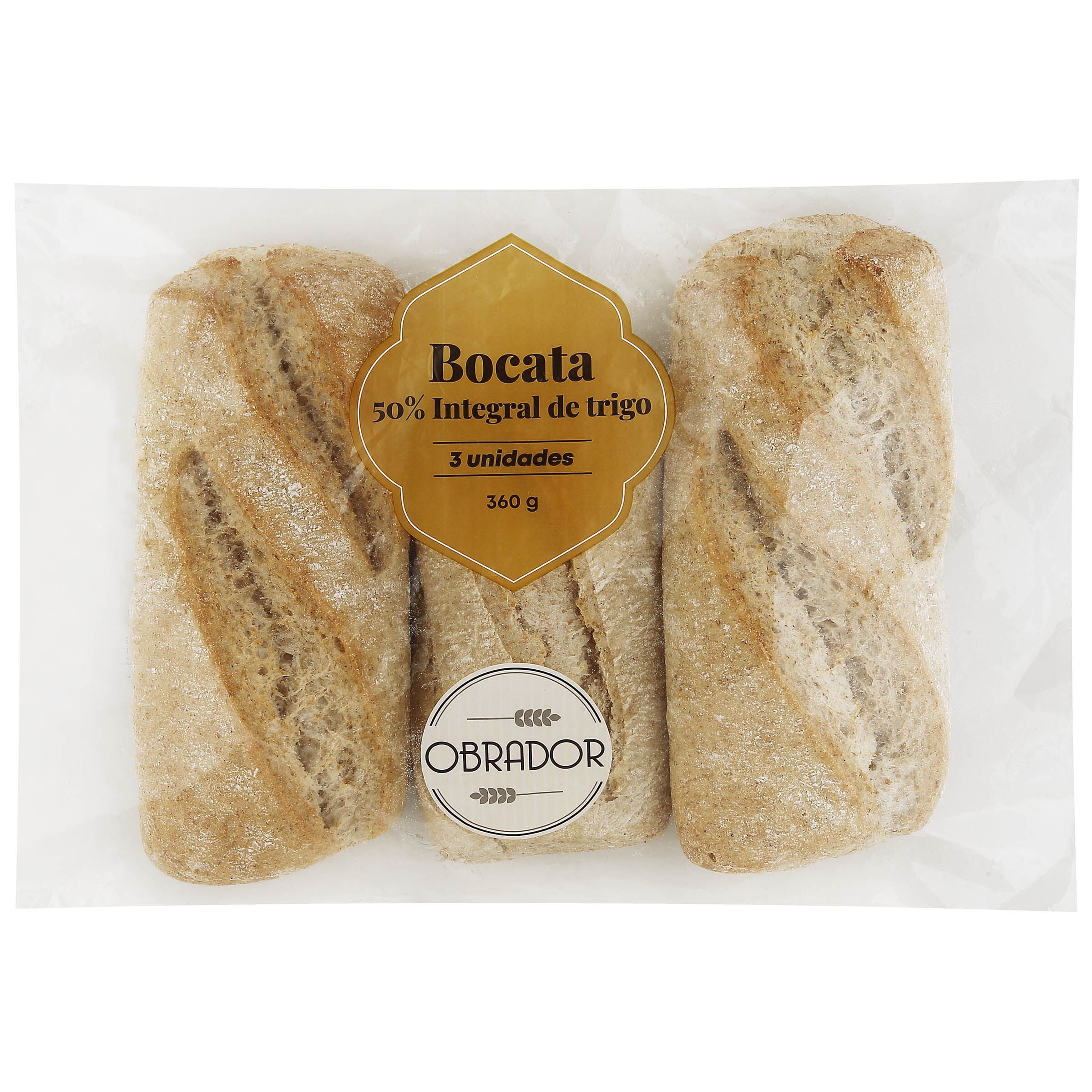Bocata 50% integral trigo 3 unidades de 120g