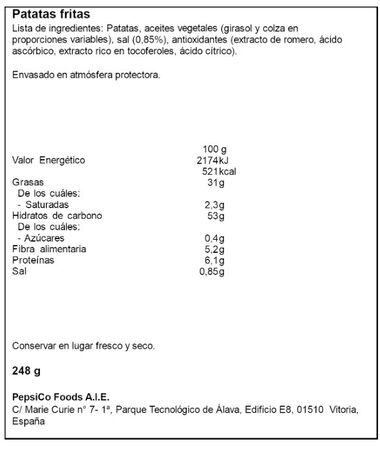 Patatas fritas al punto de sal Lay´s 248g