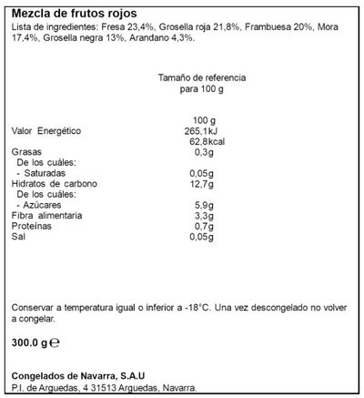 Frutos Rojos congelados de Congelados de Navarra 300g
