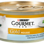 Comida h&uacute;meda gato Gourmet Gold mousse pescado 85g